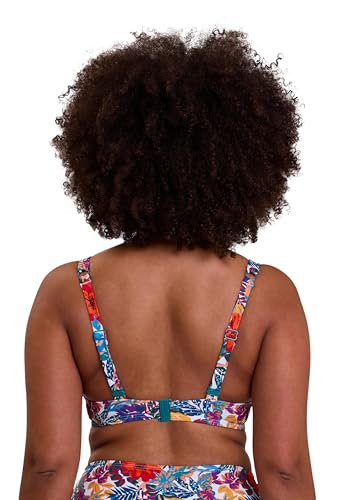 Haut de maillot de bain plongeant avec armatures multicolore