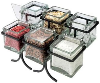 Cal-Mil Plastic Jar Frame 2 Tier Line Holds 6 Jars Iron 1809-13