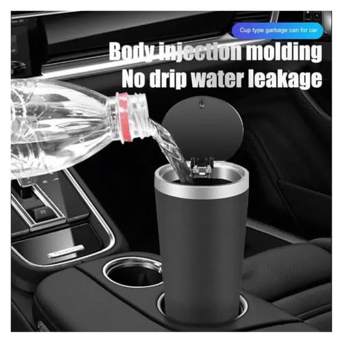 Basurero para coche compacto automóvil con tapa negra de presión 2