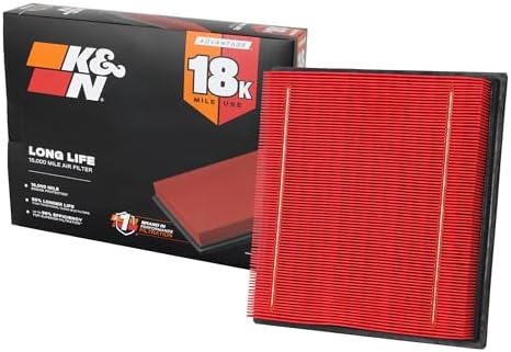 K&N Engine Air Filter:Long Life 18,000 Mile Replacement AirFilter...