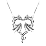 NINMQCFVG Regalo de abril para el Día de la Madre Collar de dragón Forma de corazón Símbolo de amor Colgante Joyería Colgante
