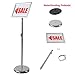 T-SIGN Adjustable Pedestal Sign Holder Poster Stand - 11 x 17 Inch Vertical & Horizontal Sign Stand Displayed Poster Holder - Round Base Sign Stands for Display, Outdoor Sign Holder - Silver
