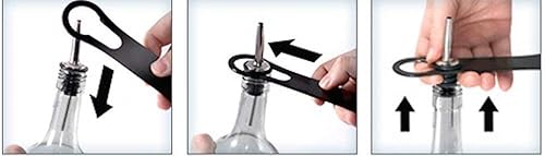 Miniatura 2 de Portátil Negro Acero Inoxidable Heavy Duty Modern Seguridad Barman Boquilla antigoteo para remover y abridor de botellas Elite ligero de