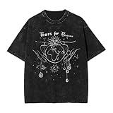 Tears Rock for Music Fears Band Vintage Shirt Man's Basic Short Sleeve Crew Neck Shirts Large