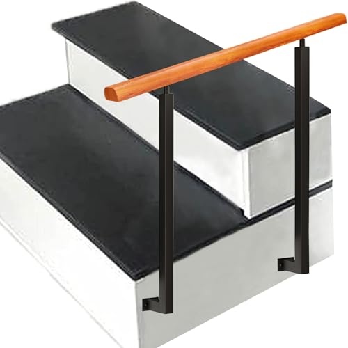 Rampe d'escalier réglable fer noir robuste main courante extérieure 60cm - 2
