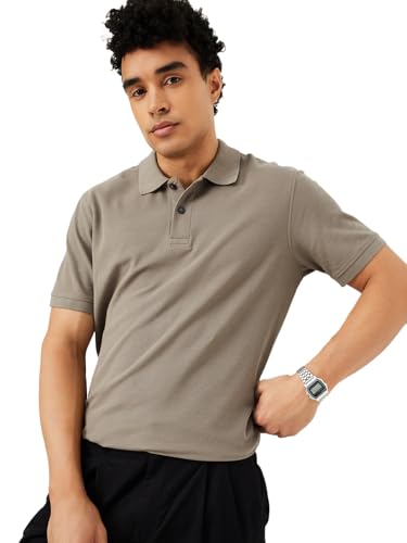Image of Max Mens Cotton Blend Regular Fit Half Sleeves Solid Polo T-Shirt