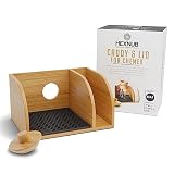 HEXNUB – Caddy and Lid for Pour Over Coffee Makers, Bamboo Stand fits Chemex, Bodum, Cosori Carafes,