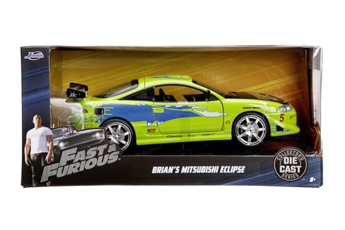 Fast & Furious 1995 MITSUBISHI ECLIPSE 1:24 die-cast model car, toys for kids and adults, collect and play vehicle