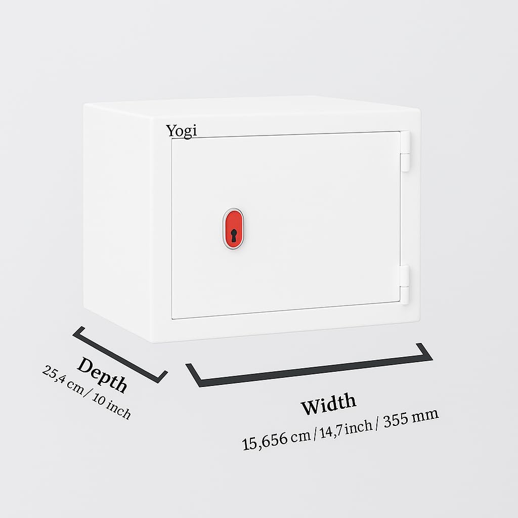 Maxsera Safe Locker Steel Household Safety Key Locker for Cash Money for Home, Office, Hotel - (25 * 35 * 25) CM - White 2