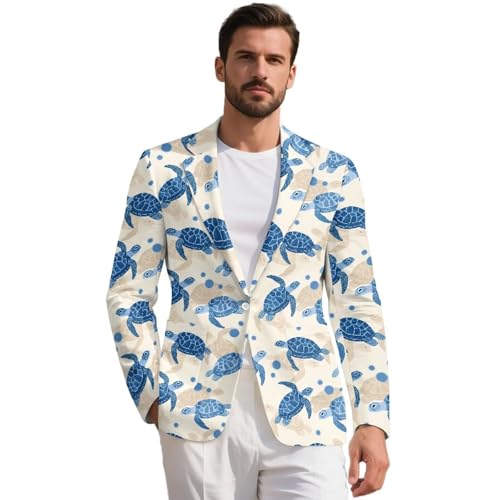 Men's Casual Blazer One Button Lightweight Sport Coats Slim Fit Suit Jacket with Pockets Plus Size Business Blazer - Main Image