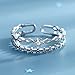 18k Lace Lace Double Diamond Ring, Ridge Diamond Cutout Flower Open Women's Ring