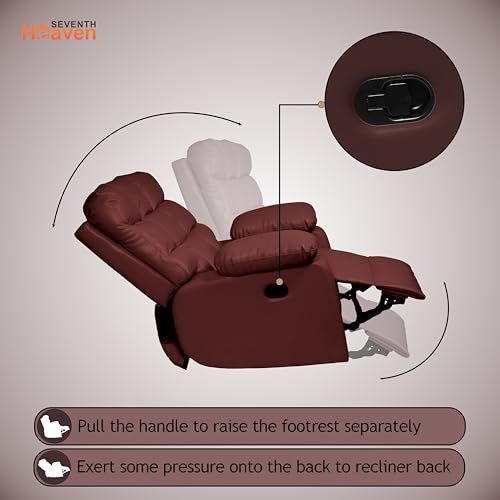 Image of Lumina 1 Seater Recliner | Single Sofa Chair for Living Room Comfort | Ergonomic Design (Leatherette - Brown)