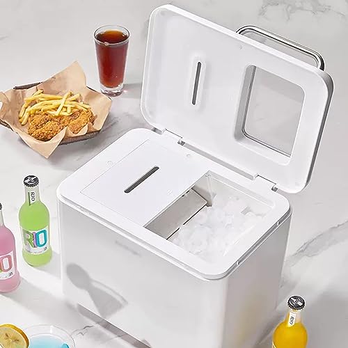 Fabricadora de hielo de sobremesa HYgloF, produce 33 libras en 24 horas, 9 cubos en 6 minutos, auto-limpieza automática, incluye cuchara y canasta, para cocina, oficina, bar o fiesta miniatura 5
