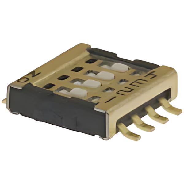 CVS-04TB-1 DIP Switches/SIP Switches 4-Position SMD Slide Switch (1mm Pitch), Gull-Wing, Washable