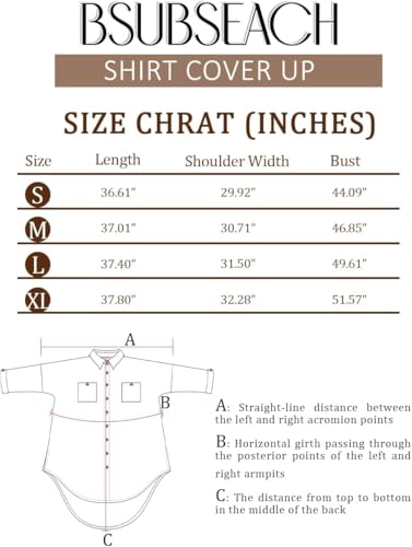 Bsubseach Modern Swimsuit Coverups for Women Button Down Beach Shirt Dress Tops Resort Wear White M - Image 5