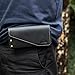 Topstache Belt Loop Leather Cell Phone Holster for iPhone 17/16/15 Pro Max, Galaxy S25/S24 Ultra - Magnetic Closure Cell Phone Pouch - Leather Belt Holder Fit Protective Case on, XL,Black