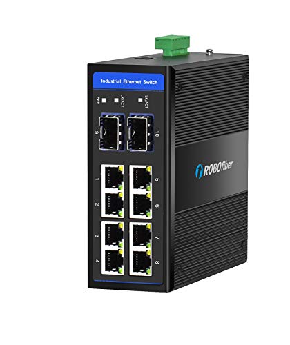 HGW-802S-PSE - 8X RJ45 + 2X SFP Ports Gigabit Ethernet PoE Industrial Fiber Switch 240W Total Power, DIN Rail Mount, -40 to +75 Celsius