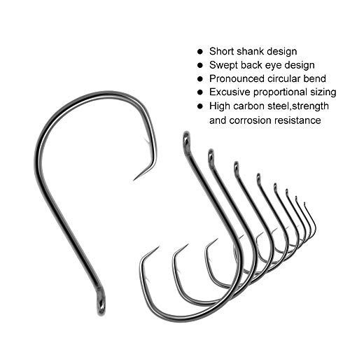 Daoud 25Pcs Octopus Circle Live Bait Hooks High Carbon Stainless Steel 7385 Fishing Hook Set (9/0) #TOP5