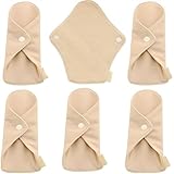 6-Pack Reusable Organic Cotton Panty Liners – 7.1" Washable Breathable Cloth Pads for Daily Use, Light Flow, Postpartum or Bladder Leaks
