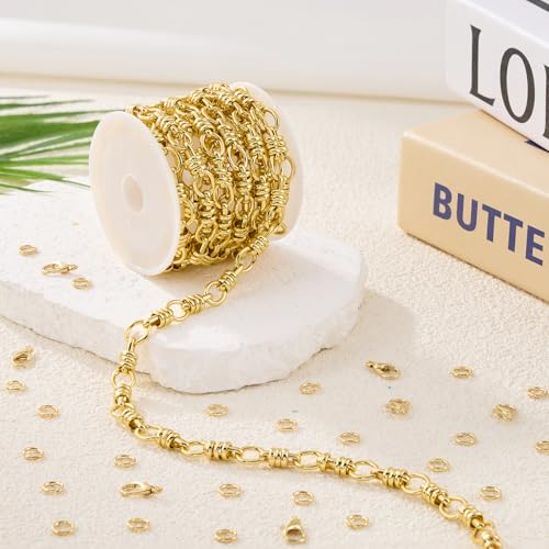 GTVOODX 2 Meters 18K Gold Plated Chain Rool Bulk for Jewelry Making by GTVOODX - Used condition - Image 3