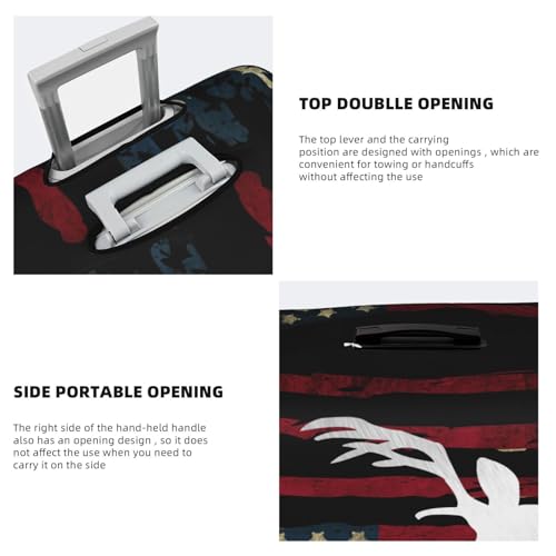 Travel Luggage Cover America Flag Deer Fashion Washable Baggage Suitcase Protector Fit For Luggage Medium4