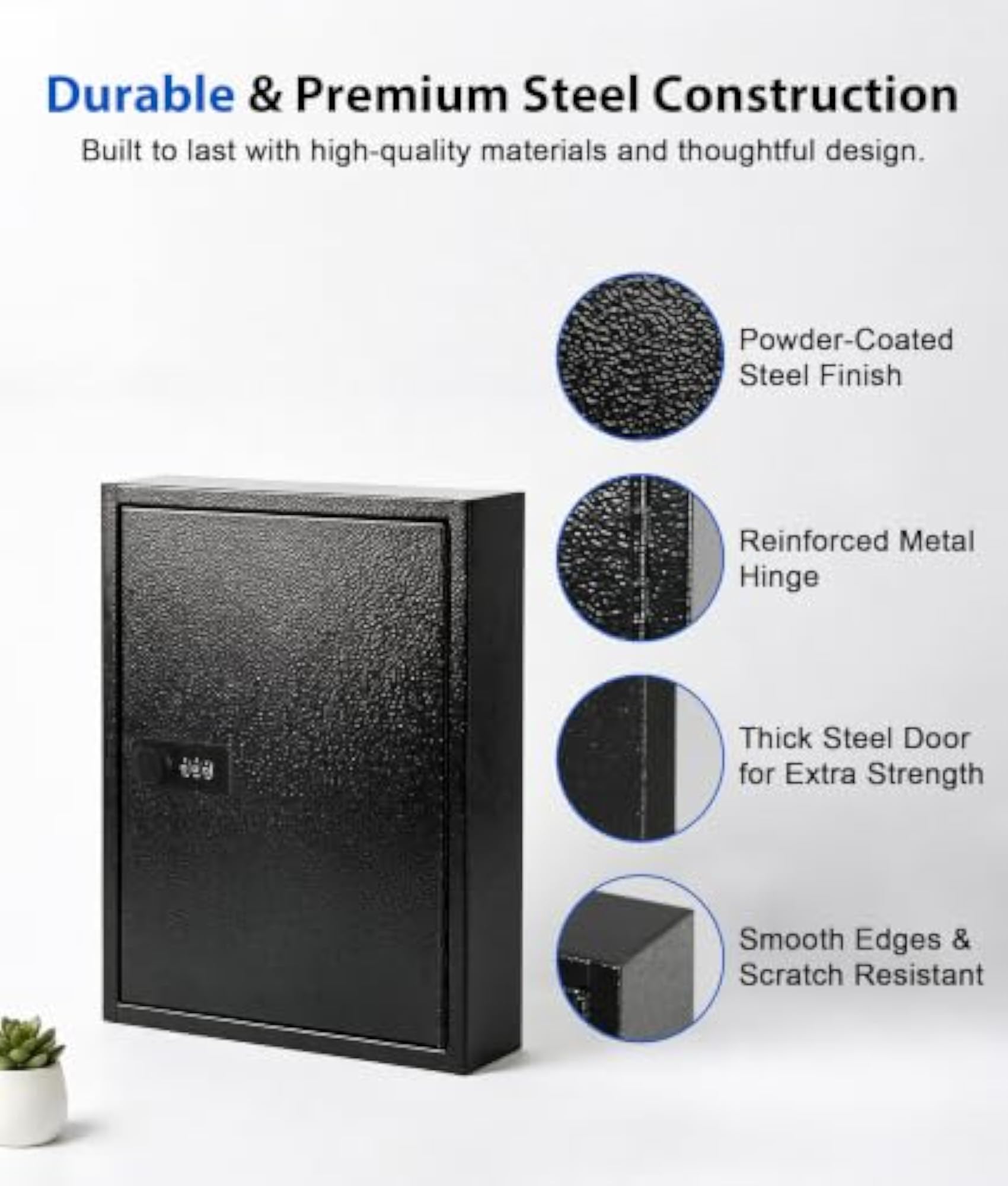 Locking Key Cabinet with Code, Wall Mount Key Storage Box
