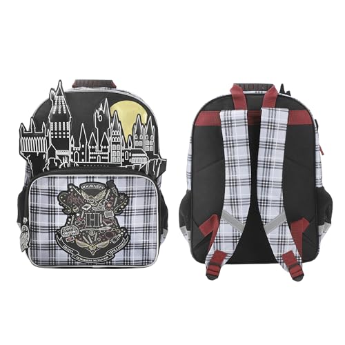 Harry Potter Hogwarts Tartan Crest 16' Kid's Backpack For School And Travel