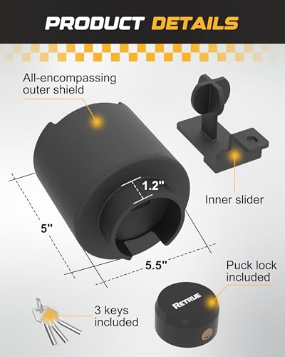 RETRUE Heavy Duty Trailer Hitch Ball Lock