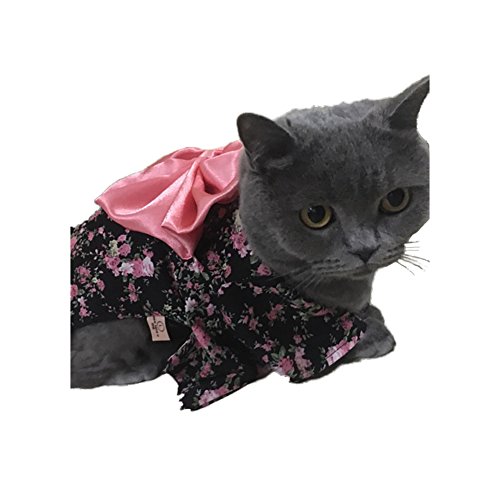Weeh Dog Costume Halloween Cat Clothing Cosplay Japan Kimono Pet Clothes For Doggy Kitty Rabbits Pig Fun, Black, Large #TOP1
