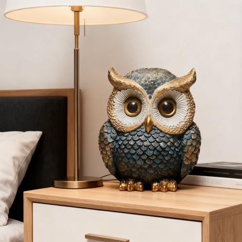 Figura Decorativa Búho Azul de Resina 4 pulgadas miniatura 4