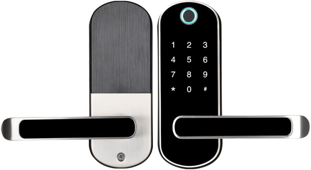 Biometric Fingerprint Door Lock Tuya APP Smart Electronic Lock Safe Home Lock Keykess Doorbell Digital Door Lock(D)