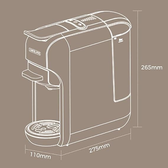 5 In 1 Capsule Coffee Machine, Hot Cold Brew Multi Capsule Coffee Maker, 92° Constant Temperature Extraction,19Bar High Pressure, For Home Office Use Black
