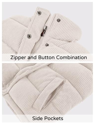 Happy Cherry Girls Corduroy Down Vest Kids Winter Warm Quilted Jacket Toddlers Sleeveless Coat Outerwear 1-8 Years4