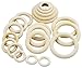 BLUESEABUY 20 Pezzi Anelli Legno Macrame 30/40/50/60/70mm Anelli Legno Dentizione Bambini Anelli Tende Legno Grezzo Naturale per Fai da Te Artigianato Creazione Gioielli Connettori Pendenti