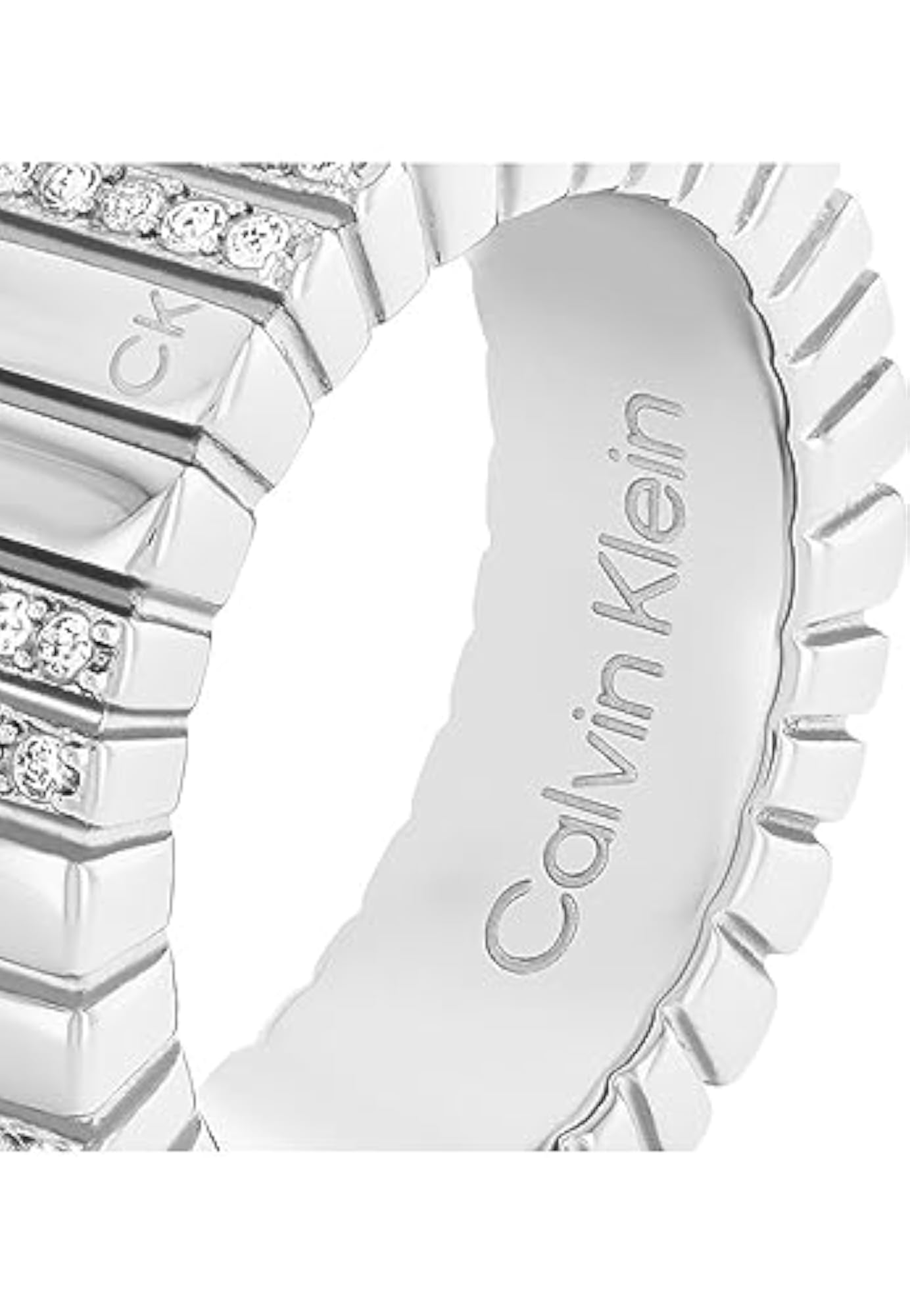 Minimalistic Stainless Steel & Crystals Women's Ring