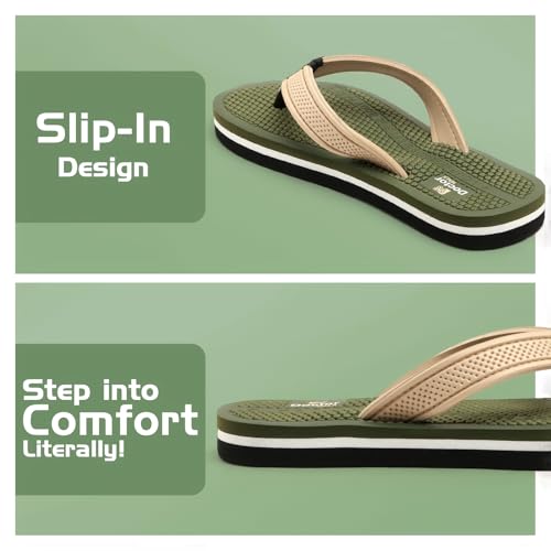 Image of Duosoft Flip Flop for Women | Soft Comfortable | Breathable | Fashionable | Stylish | Trendy | Super Soft | Lightweight | Anti-Slip Sole | Indoor & Outdoor |DW-35-Green