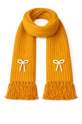 Image of KB STAR Cute Bow Women Casual Luxurious Premium Checkered Acrylic Woolen Muffler /Scarf /Stole for Winter