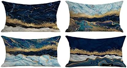 JOSGACRS Black and Gold Cushion Square Geometric Marble Throw Pillow Case Set Stripe Floral Cushion Covers for Living Room Sofa Couch Bed Bedroom Home Decor Garden Couch pillowcase 45 x 45cm set of 4