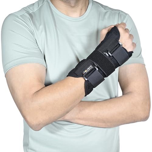 Image of FOVERA Wrist Splint Brace for Carpal Tunnel | Adjustable Wrist Support Brace with Splints | Hand Support for Arthritis, Tendonitis, Sprain, Injuries & Wrist Pain (Size - Medium, Left Hand)