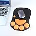 Mouse Pad with Wrist Support Cat Paw Soft Silicone Wrist Rests Wrist Cushion Computer Mouse Pad Mat Desk Decor (Black+Yellow Paw)