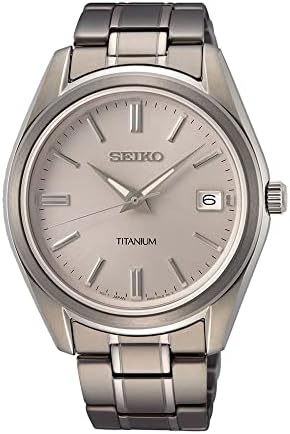 Seiko Herren-Uhr Quarz Titan mit Edelstahlband SUR377P1