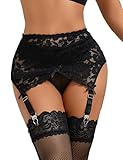 Lace Garter Belt for Women High Waisted Suspender Belt with 4 Vintage Strap...