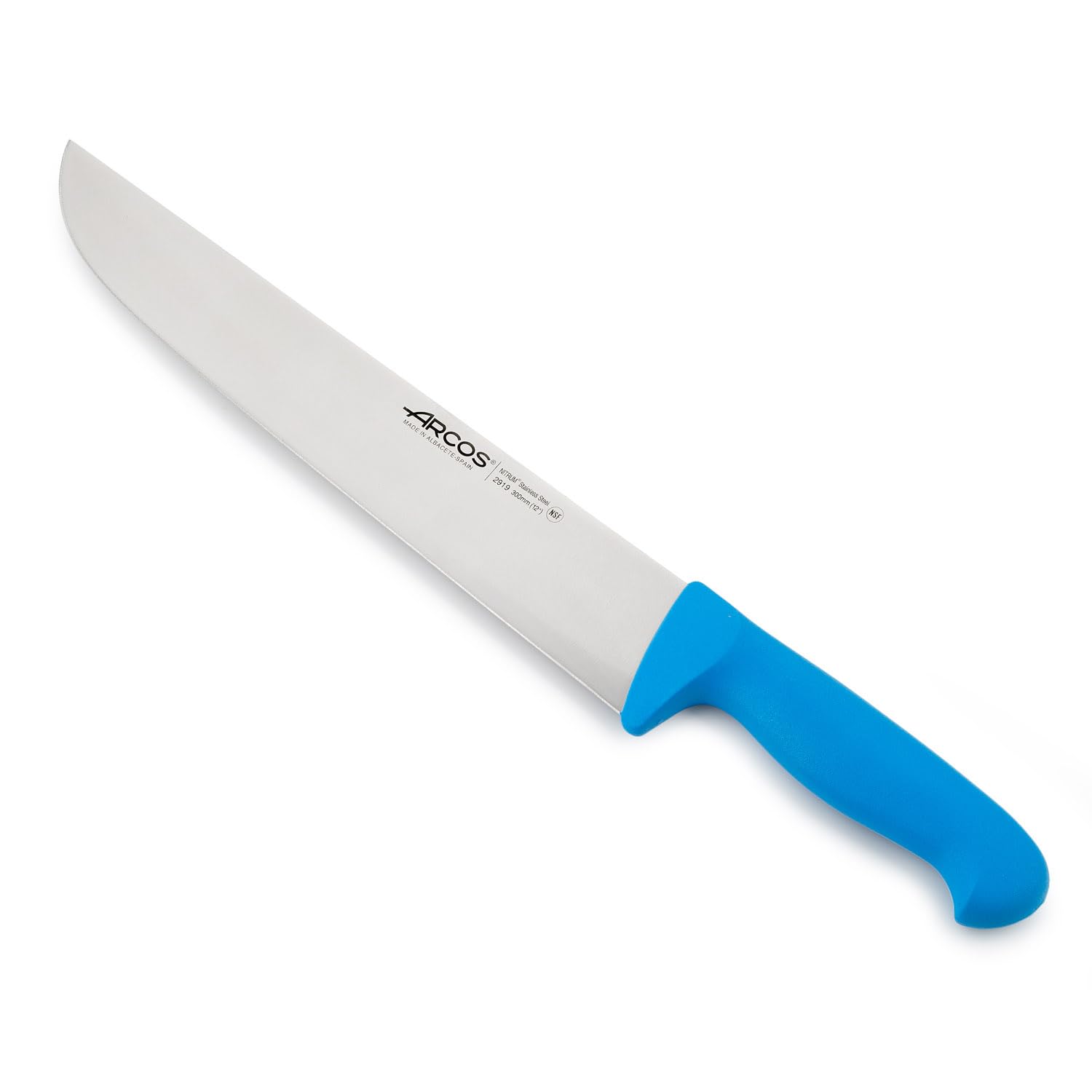 Arcos Serie 2900 - Coltello Scannare Coltello Macellaio Coltello Bistecca - Lama Acciaio Inossidabile Nitrum 300 mm - Manico Polipropilene Colore Blu