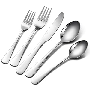 30 Piece Silverware Set for 6, Premium Stainless Steel Flatware Set, No Rust Cutlery Set, Dinner Knife, Forks and Spoons Silverware Set, Tableware Set for Home Kitchen Restaurant, Dishwasher Safe