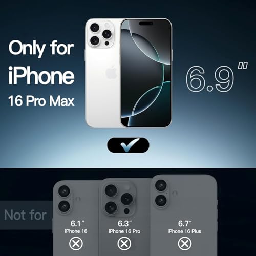 Image of JGD Magnetic Case for iPhone 16 Pro Max 6.9-Inch Compatible with MagSafe, Shockproof Phone Bumper Cover, Anti-Scratch Clear Back (Clear)