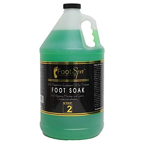 FOOT SPA - Foot Soak - Cleanses, Softens, and Refreshes - Made With Eucalyptus & Peppermint Oil - 128 Oz Gallon - Bulk, Refill Gallon Cover