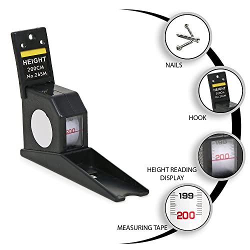 Image of RCSP Height Measuring Scale Stature Meter 200cm /2m for Height Measurement, Wall Mounted Growth Meter for Kids & Adults | Durable Plastic Roll Ruler Tape for Gym, Home
