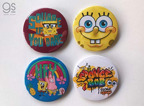 Amazon | スポンジ・ボブ 76mm缶バッジ Face アメリカ アニメ