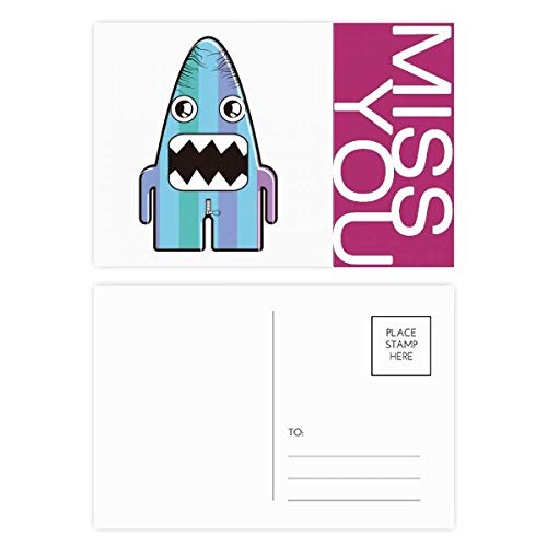 Jeu de cartes postales Alien Monstre Bleu DIYthinker 20pcs