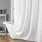 Simplebrand Windham Fabric Shower Curtain, 3D Geometric Embossed Textured Shower Curtains for Bathro